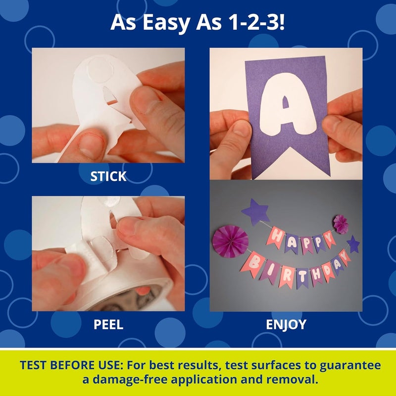 Glue Dots نقاط متعددة الأغراض، دائمة، متعددة الأسطح، مزدوجة الجوانب، 1/2 بوصة، 0.5 بوصة، 900 نقطة، شريط لاصق للحرف اليدوية، نقاط لاصقة لزجة، بديل للصمغ الساخن السائل، شفاف، عبوة 3 - Image 3